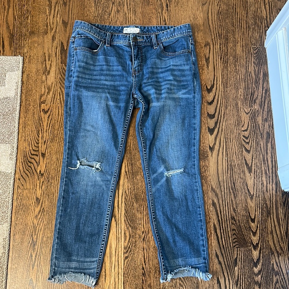 Free People mid rise straight jeans, 31 waist, petite